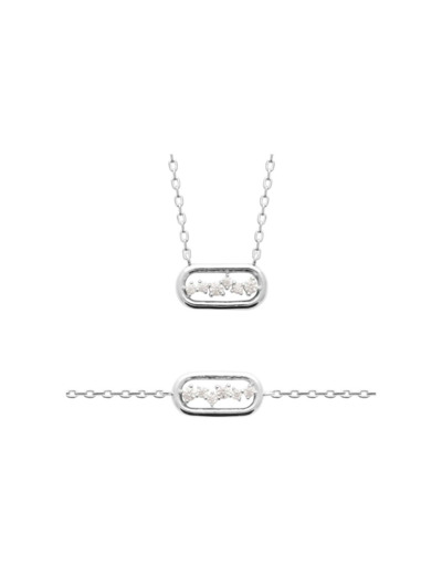 Collier en argent et oxydes de zirconium