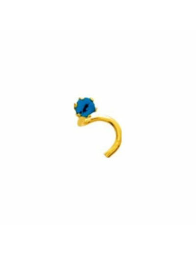 Piercing de nez en or jaune et saphir