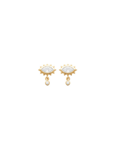 Boucles d'oreilles en plaqué or et oxydes de zirconium
