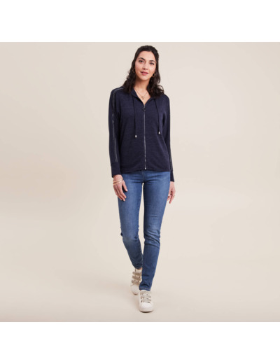 Gilet manches longues capuche