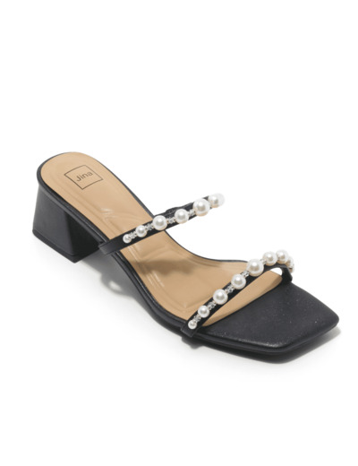 Mule talon decrochee femme noir