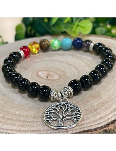 Bracelet 7 chakras arbre de vie