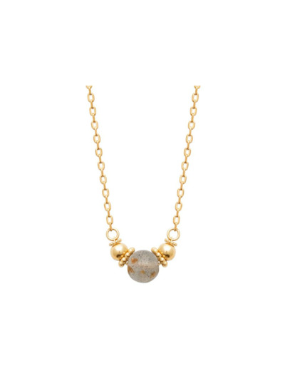 Collier en plaqué or et pierres naturelles