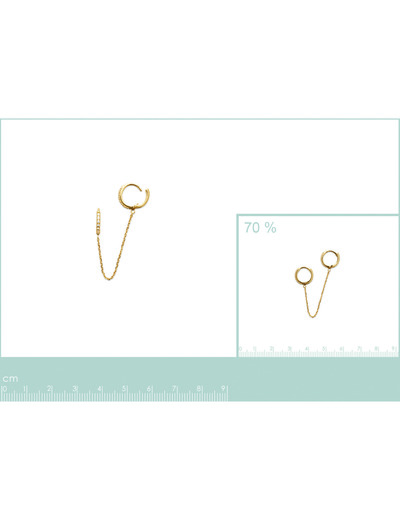 Mono boucle d'oreille créole en plaqué or et oxyde de zirconium