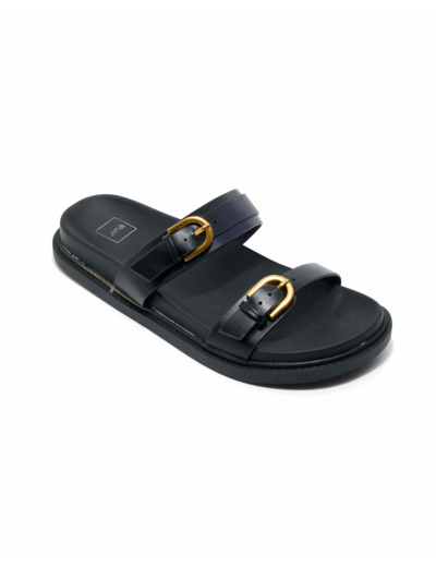 Mule plate femme noir