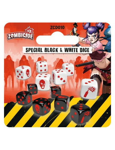 Zombicide : Dés Spéciaux Noirs et Blanc