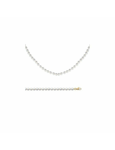 Collier en plaqué or et perles d'imitation, 40cm