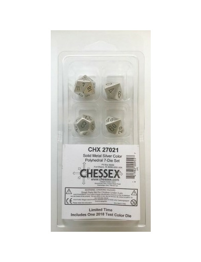 Chessex Set de 7 dés Metal Polyhedral