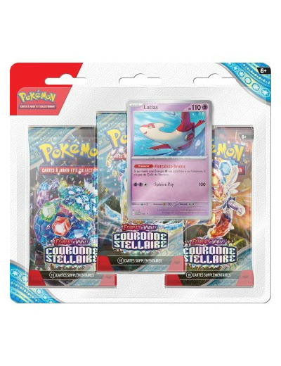 Pokémon EV07 : Écarlate et Violet – Couronne Stellaire - Pack de 3 boosters - Latias