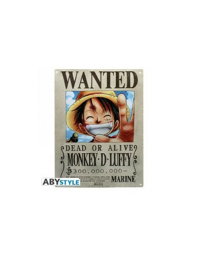 ONE PIECE - Plaque métal "Luffy Wanted" (28x38)