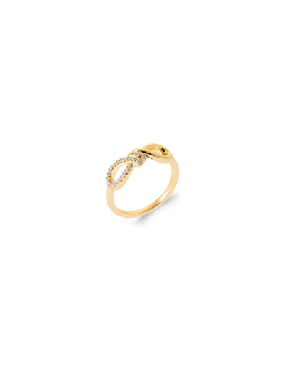 Bague en plaqué or et oxyde de zirconium