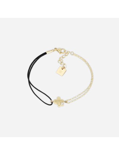 Bracelet ZAG en acier doré et oxydes de zirconium
