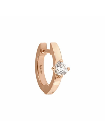 Mono boucle d'oreille créole Vanrycke Officiel en or rose et 1 diamant, taille XS