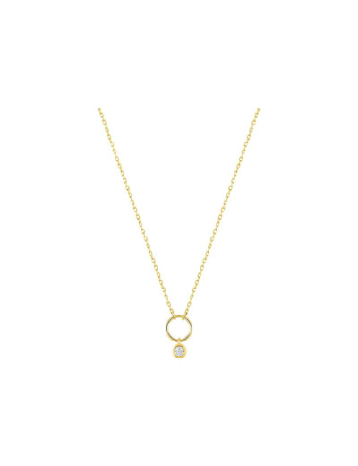 Collier en or jaune et diamant serti clos