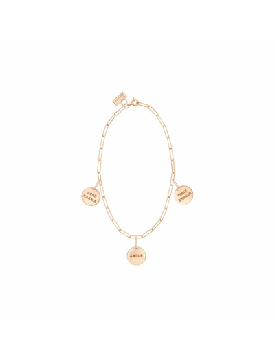 Bracelet Vanrycke Shaman Or rose 3 Talismans, taille 17
