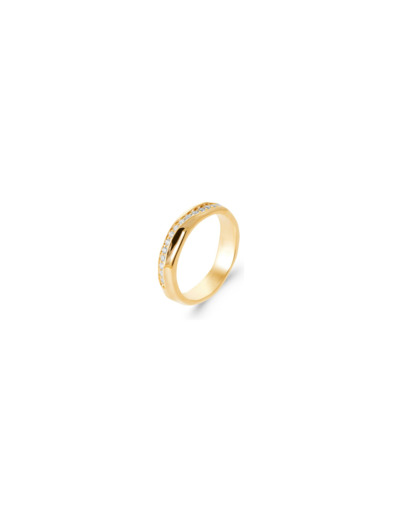 Bague en plaqué or et oxyde de zirconium