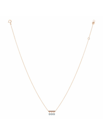 Collier La Brune & La Blonde PAMPILLES en or rose et diamants de 0.30ct