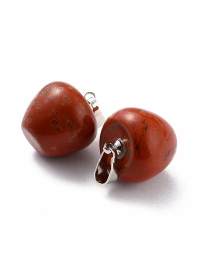 Pendentif jaspe rouge forme pomme