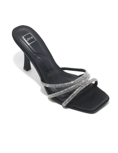 Mule talon decrochee femme noir