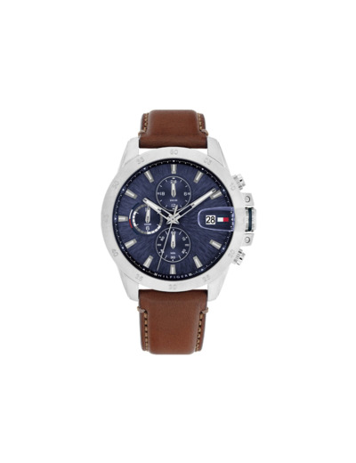 Montre Tommy Hilfiger en acier et cuir marron 1792195