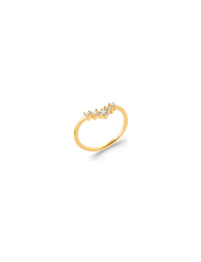 Bague en plaqué or et oxyde de zirconium