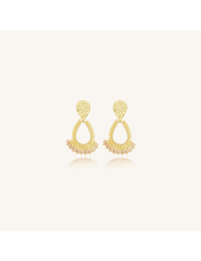 Boucles d'oreilles Sàntibé Bijoux Mini Rio dorées à l'or fin et perles