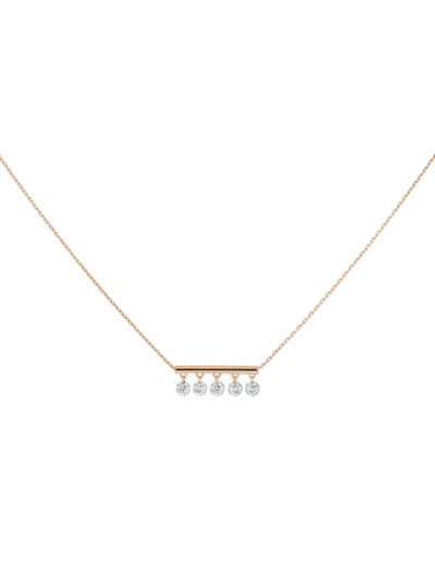 Collier La Brune & La Blonde PAMPILLES en or rose et diamants de 0.50ct