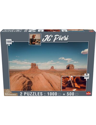 Puzzle JC PIERI - Monument Valley 1000 Pcs & Antelope Canyon 500 Pcs