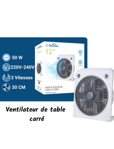 Ventilateur de table carré