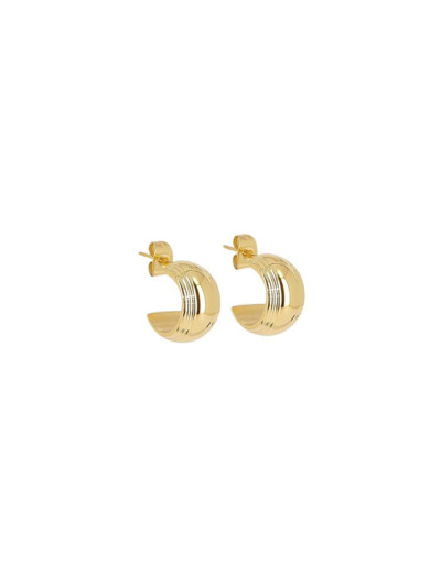 Boucle d'oreille Zag en acier doré