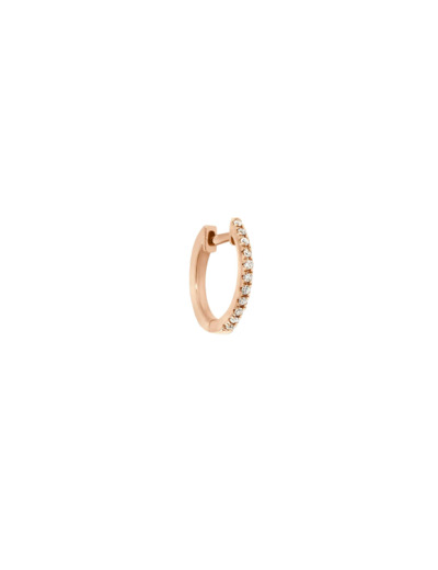 Mono boucle d'oreille créole Vanrycke Officiel S en or rose et diamants