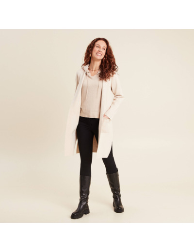 Gilet long manches longues
