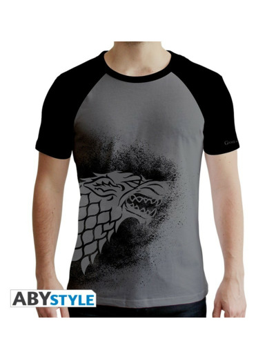 GAME OF THRONES - Tshirt "Stark" homme MC gris & noir