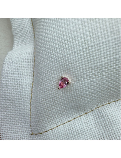 Piercing d'oreilles en Or Rose et Saphir Rose à l'unité