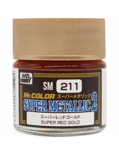 GUNZE SM-211 PEINTURE MR. COLOR SUPER METALLIC COLORS II (10 ML) SUPER RED GOLD