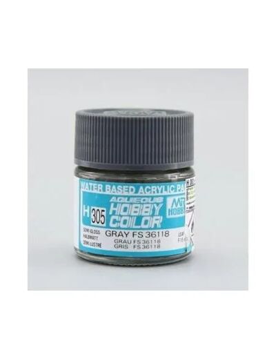 PEINTURE MAQUETTE MR HOBBY H305 GRIS SATINÉ FS36118 10ML