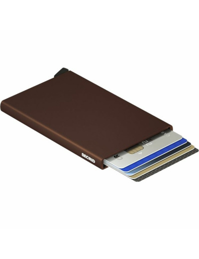 Porte-cartes Secrid Cardprotector C-Brown en aluminium marron