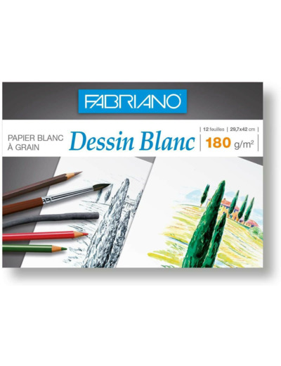 Bloc papier blanc à grain Fabriano