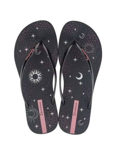 Tong femme black glitter black pink ipanema