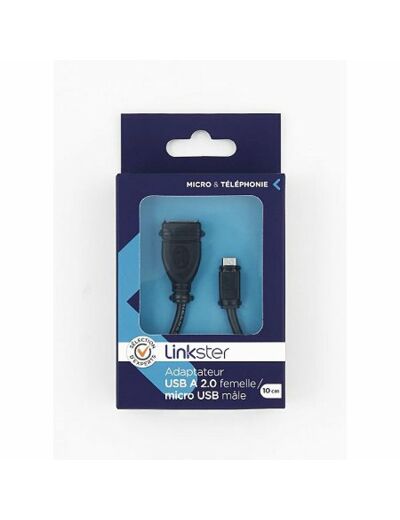 Adaptateur USB A femelle / micro USB mâle 2.0 10cm