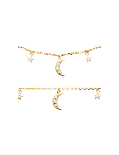Collier en plaqué or et oxydes de zirconium