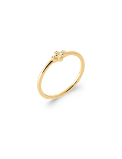 Bague en plaqué or et oxyde de zirconium
