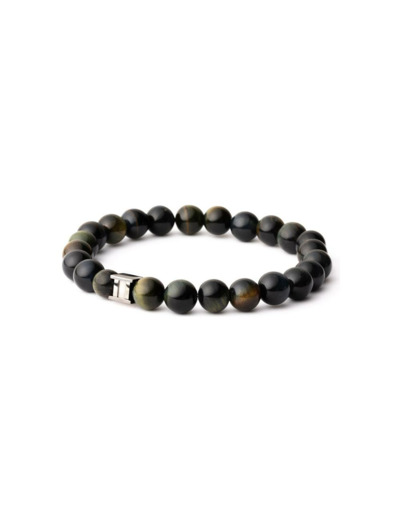 Bracelet Gemini Classics en acier et œil de tigre