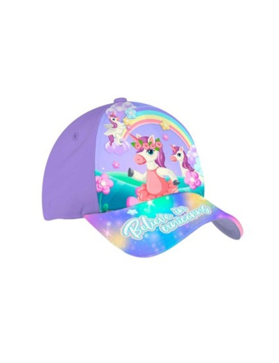 Casquette fille violet la licorne magique