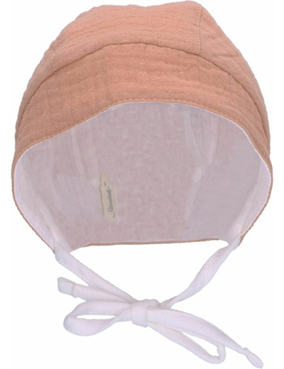 Chapeau béguin rose thé réversible en coton bio - Sterntaler - 1402344