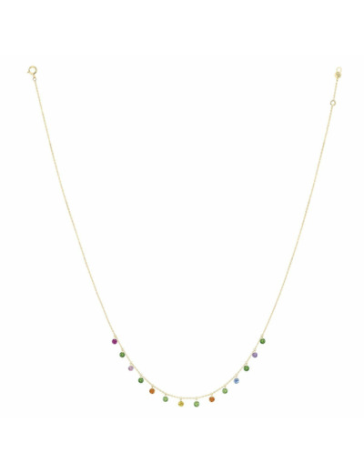 Collier La Brune & La Blonde CONFETTI Pop en or jaune, rubis, saphirs rose, orange, jaunes, bleus, tsavorites et améthyste de 1.80ct