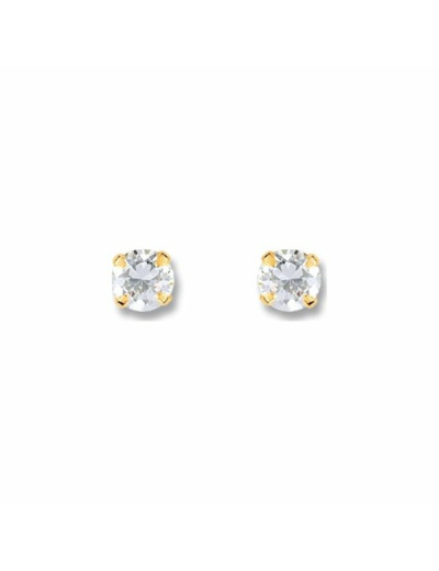 Boucles d'oreilles en or jaune et oxyde de zirconium