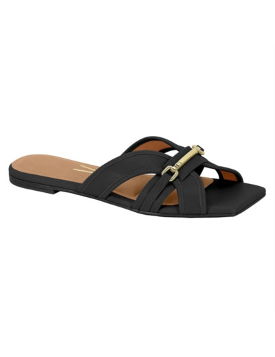 Mule plate femme noir