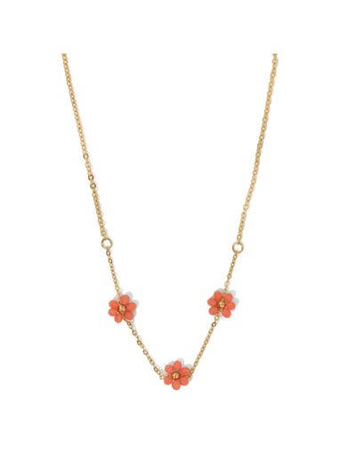 Collier femme or orange