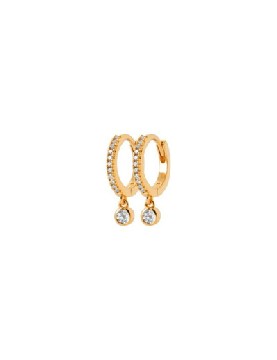 Boucles d'oreilles créoles en plaqué or et oxydes de zirconium